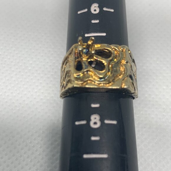 Vintage Salesman Sample Men's Lot of 4  ELECTRO PLATED Rings UNMARKED(7.25) - Picture 7 of 7